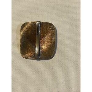 MRB 925 Sterling Silver Two-toned Square Brushed Pendant  #603